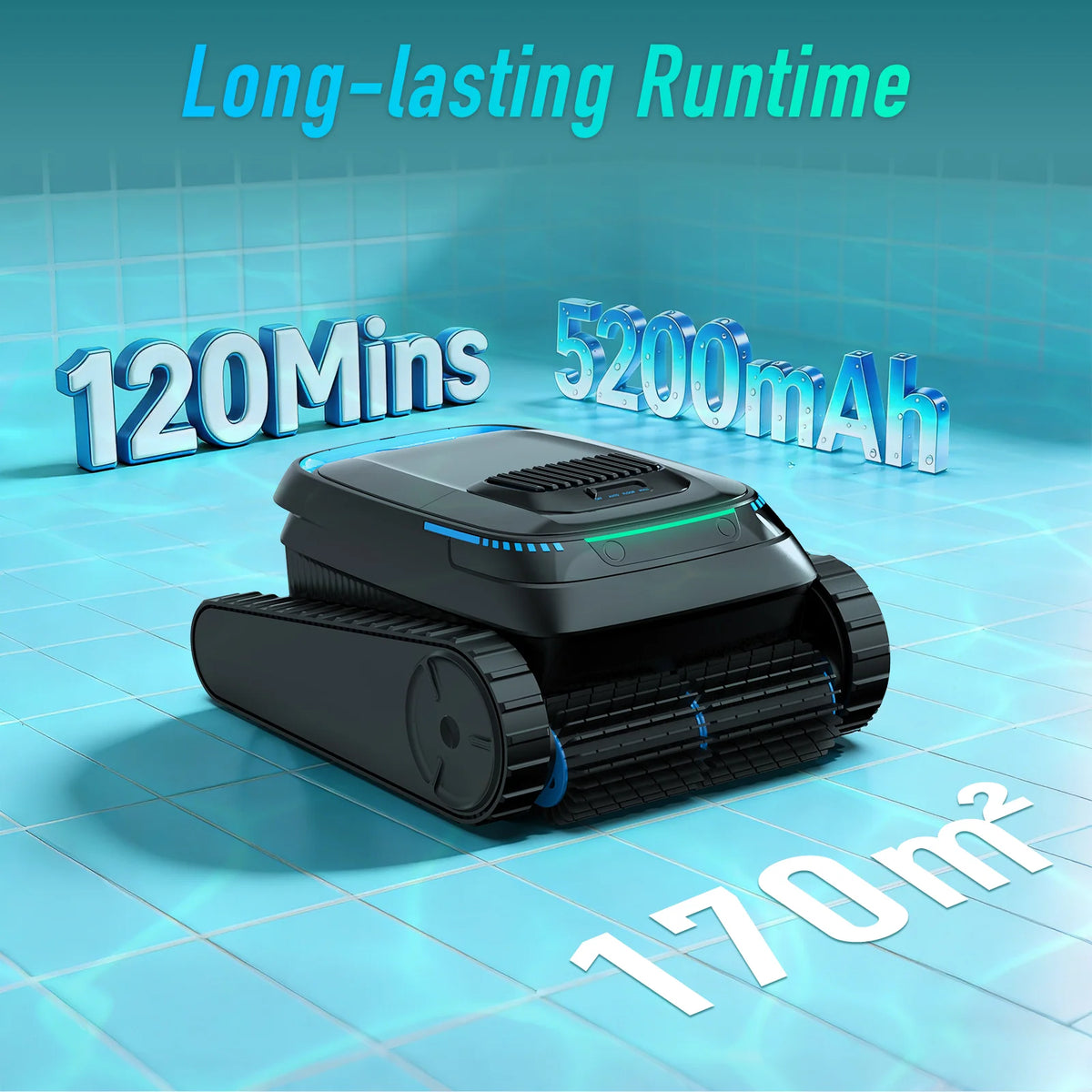 Cordless Robotic Pool Cleaner | 120-Min Runtime